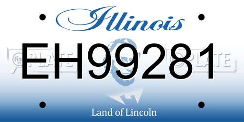EH99281 Illinois License Plate