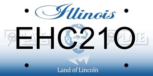 EHC21O Illinois License Plate
