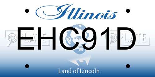 EHC91D Illinois License Plate