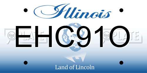EHC91O Illinois License Plate