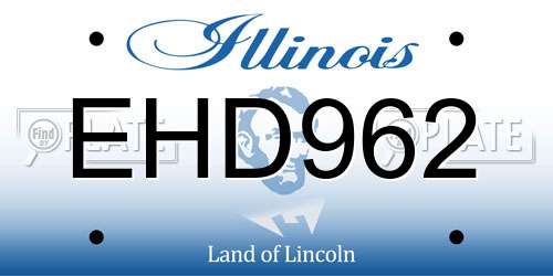 EHD962 Illinois License Plate