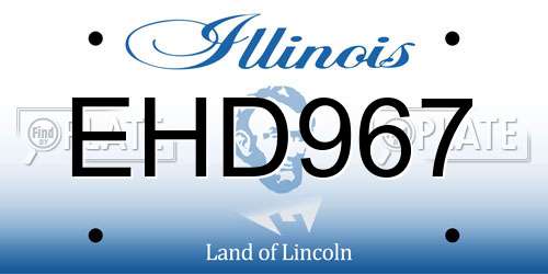 EHD967 Illinois License Plate