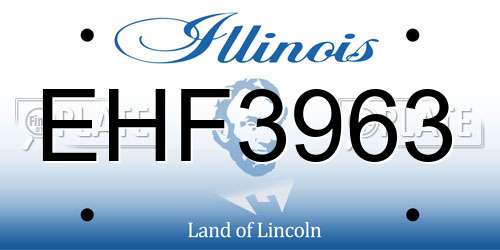 EHF3963 Illinois License Plate
