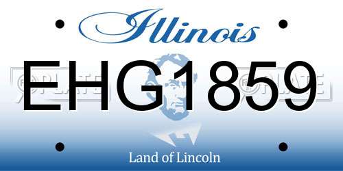 EHG1859 Illinois License Plate