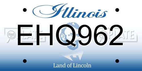 EHQ962 Illinois License Plate