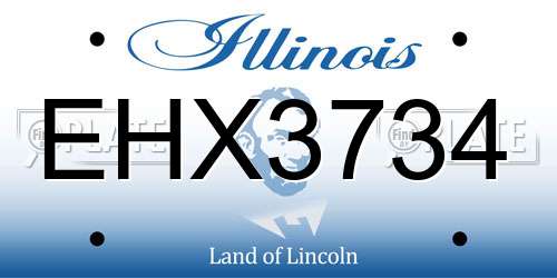 EHX3734 Illinois License Plate