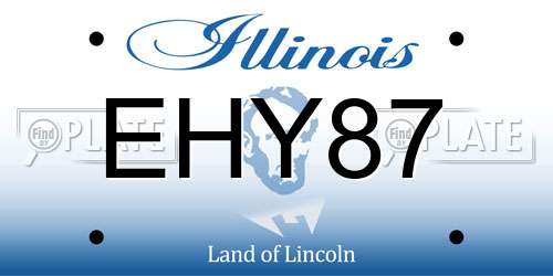 EHY87 Illinois License Plate