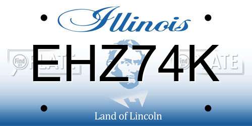 EHZ74K Illinois License Plate