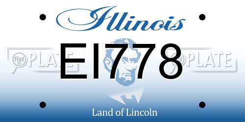 EI778 Illinois License Plate