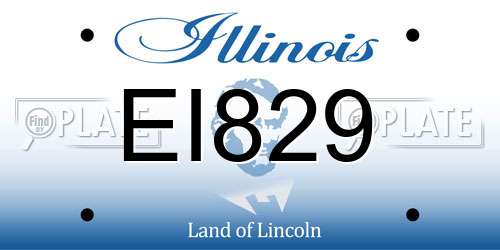 EI829 Illinois License Plate