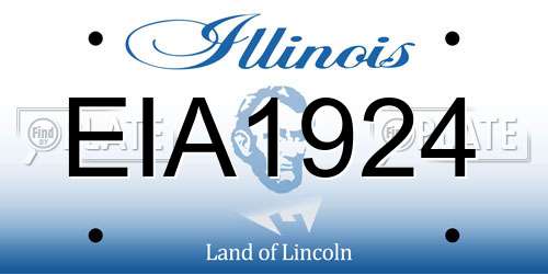 EIA1924 Illinois License Plate