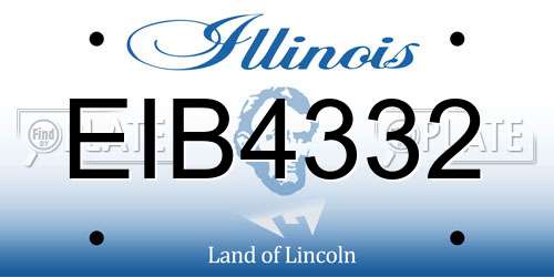 EIB4332 Illinois License Plate