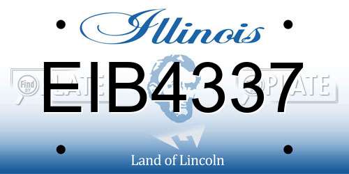 EIB4337 Illinois License Plate
