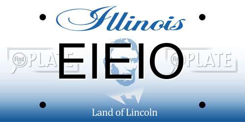 EIEIO Illinois License Plate