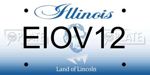 EIOV12 Illinois License Plate