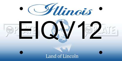 EIQV12 Illinois License Plate