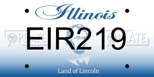 EIR219 Illinois License Plate
