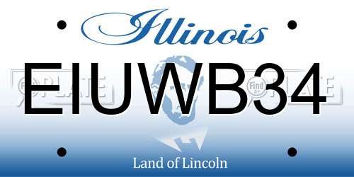 EIUWB34 Illinois License Plate