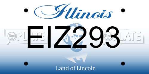 EIZ293 Illinois License Plate