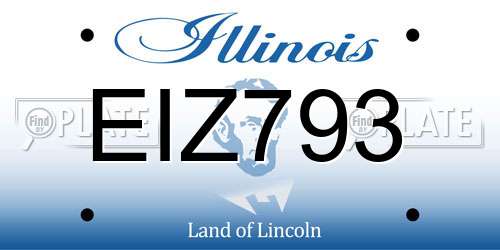 EIZ793 Illinois License Plate