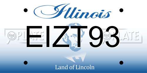 EIZT93 Illinois License Plate