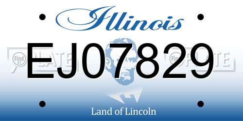 EJ07829 Illinois License Plate