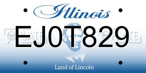 EJ0T829 Illinois License Plate