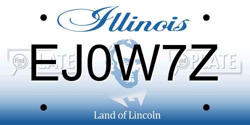 EJ0W7Z Illinois License Plate