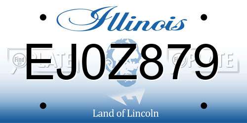 EJ0Z879 Illinois License Plate