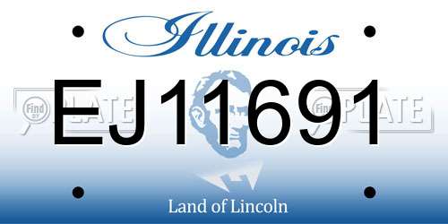 EJ11691 Illinois License Plate