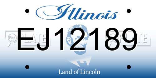 EJ12189 Illinois License Plate