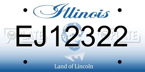 EJ12322 Illinois License Plate