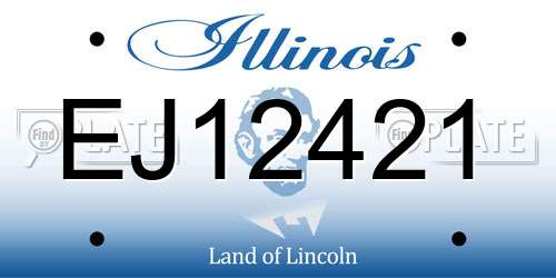 EJ12421 Illinois License Plate