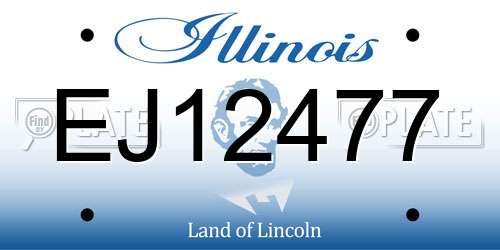 EJ12477 Illinois License Plate