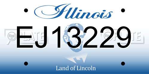 EJ13229 Illinois License Plate