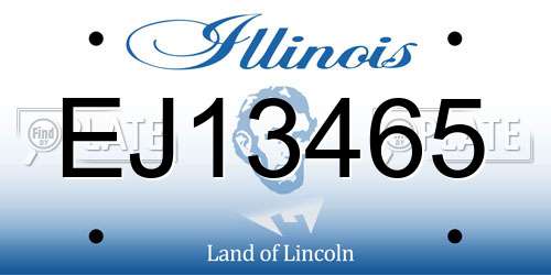 EJ13465 Illinois License Plate