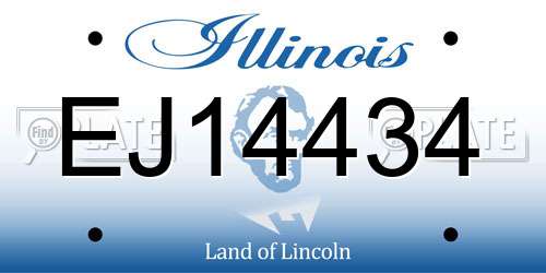 EJ14434 Illinois License Plate