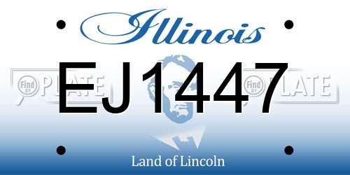 EJ1447 Illinois License Plate