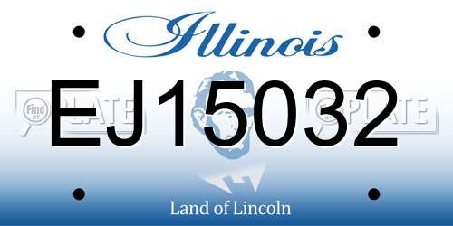 EJ15032 Illinois License Plate