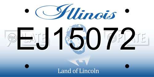 EJ15072 Illinois License Plate