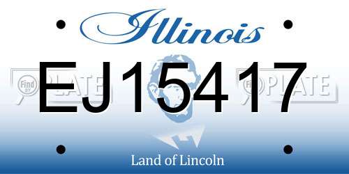 EJ15417 Illinois License Plate