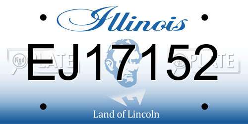 EJ17152 Illinois License Plate