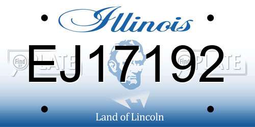 EJ17192 Illinois License Plate