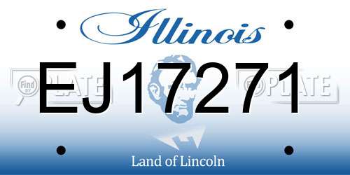 EJ17271 Illinois License Plate