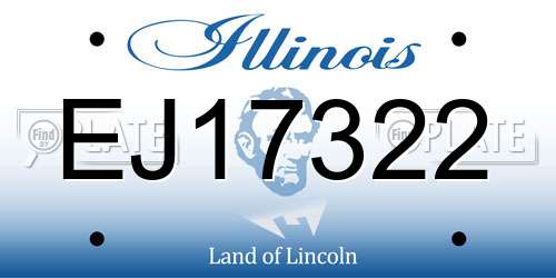 EJ17322 Illinois License Plate