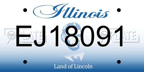EJ18091 Illinois License Plate