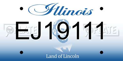 EJ19111 Illinois License Plate