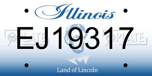 EJ19317 Illinois License Plate