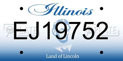 EJ19752 Illinois License Plate