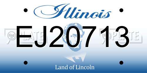 EJ20713 Illinois License Plate